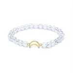 Armband berg kristal elastisch met maan bedel - 8 cm