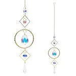 Suncatcher kristal hartjes rond -  ± 46 cm