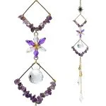 Suncatcher met amethist stenen en ruiten -  ± 50 cm