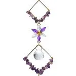 Suncatcher met amethist stenen en ruiten -  ± 50 cm - Afbeelding 2