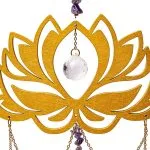 Suncatcher met lotus, amethist en kristallen -  ± 30 cm x 15 cm - Afbeelding 3