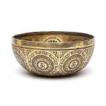 Klankschaal Chenrezig handbeschilderd  ± 25 cm - 28 cm   ± 1800 - 2500 gram - Afbeelding 2