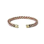 Gedraaide armband brons- en goudkleurig - Afbeelding 2
