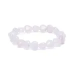 Armband rozenkwarts elastisch hartvormig