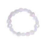 Armband rozenkwarts elastisch hartvormig - Afbeelding 2