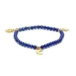 Armband lapis elastisch met sterren/maan/zon bedels