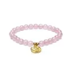 Armband aardbeienkwarts elastisch met hart/maan bedel