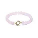 Armband rozenkwarts elastisch met zon bedel