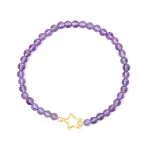 Armband amethist elastisch met ster bedel - Afbeelding 2