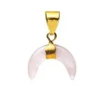Hanger halve maan rozenkwarts -  ± 1 cm x 1 cm