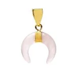 Hanger halve maan rozenkwarts -  ± 1 cm x 1 cm - Afbeelding 3