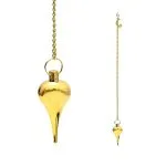 Pendel maan goudkleurig in fluwelen zakje - 24 cm