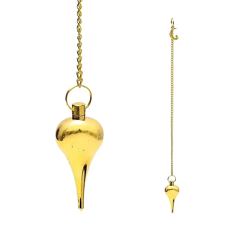 Pendel maan goudkleurig in fluwelen zakje - 24 cm - Afbeelding 1