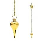 Pendel zon en maan goudkleurig in fluwelen zakje - 24 cm