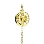 Pendel zon en maan goudkleurig in fluwelen zakje - 24 cm - Afbeelding 3