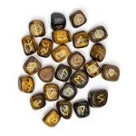 Runen orakelset van tijgeroog in katoenen zakje - Afbeelding 2