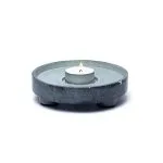 Multifunctionele brander grijze zeepsteen - 12,5 cm x 12 cm - Afbeelding 3