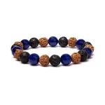 Armband lavasteen / rudraksha / sodaliet