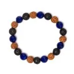 Armband lavasteen / rudraksha / sodaliet - Afbeelding 2