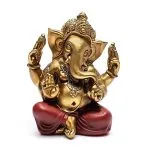 Ganesha beeld goudkleur -  14,3 cm x 10,5 cm x 17,7 cm
