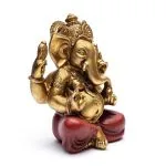 Ganesha beeld goudkleur -  14,3 cm x 10,5 cm x 17,7 cm - Afbeelding 5