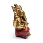 Ganesha beeld goudkleur -  14,3 cm x 10,5 cm x 17,7 cm - Afbeelding 4