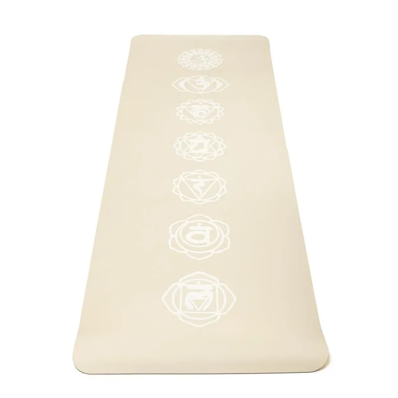 Yogi & Yogini Premium TPE yogamat chakra beige - 61 cm x183 cm x 0.5 cm - Afbeelding 1