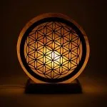 Zoutlamp Bloem des Levens met snoer en LED lamp -  ± 22 cm x19 cm x10 cm - Afbeelding 2
