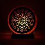 Zoutlamp Mandala met snoer en lamp - ±22 cm x19 cm x 10 cm - Afbeelding 5