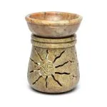 Olieverdamper zon en maan zeepsteen -  10 cm x 7.5 cm