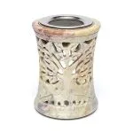 Wierookbrander en olieverdamper Levensboom lichte zeepsteen - 10 cm x 7.5 cm