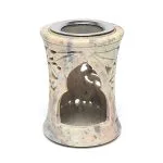 Wierookbrander en olieverdamper Levensboom lichte zeepsteen - 10 cm x 7.5 cm - Afbeelding 3