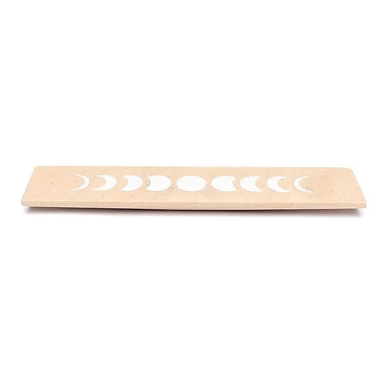 73046 Wierookhouder maanfasen roze zandsteen langwerpig - 25.5 cm x 5 cm - Afbeelding 1