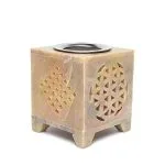 Wierookbrander en olieverdamper Bloem des Levens zeepsteen -  10 cm x 7.5 cm - Afbeelding 3
