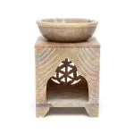 Wierookbrander en olieverdamper Bloem des Levens zeepsteen -  10 cm x 7.5 cm - Afbeelding 2