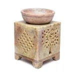 Wierookbrander en olieverdamper Levensboom zeepsteen  – 10 cm x 7.5 cm