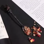 Set van 7 donkere zilveren edelsteenkristal heksenlepels - Afbeelding 3