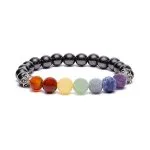 Chakra armband hematiet elastisch