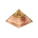 Orgoniet piramide rozenkwarts met hart - 8 cm x 8 cm x 6 cm - Afbeelding 3