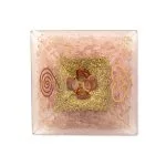 Orgoniet piramide rozenkwarts met hart - 8 cm x 8 cm x 6 cm - Afbeelding 2
