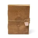 Notitieboek Bloem des Levens met rozenkwarts en kunstleren omslag  – ± 13 cm x 18 cm