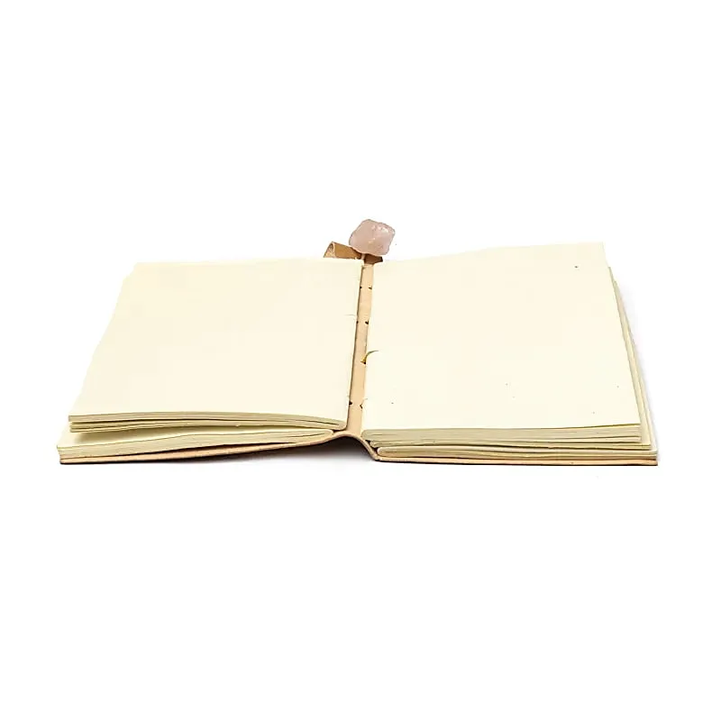Notitieboek Bloem des Levens met rozenkwarts en kunstleren omslag  – ± 13 cm x 18 cm - Afbeelding 5