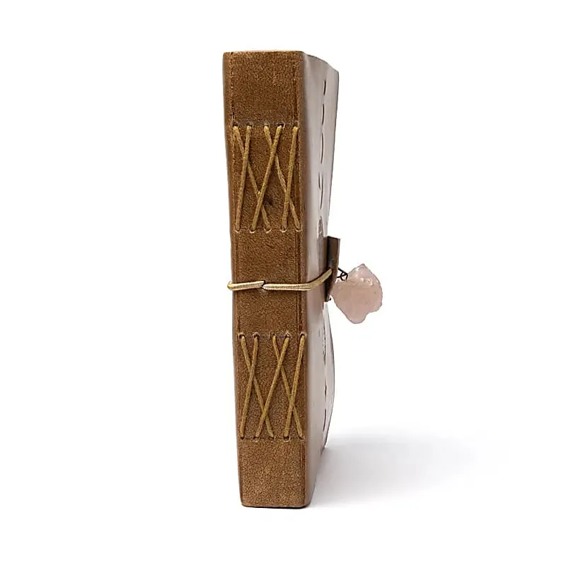 Notitieboek Bloem des Levens met rozenkwarts en kunstleren omslag  – ± 13 cm x 18 cm - Afbeelding 3