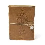 Notitieboek Levensboom met bergkristal en kunstleren omslag – ± 13 cm x 18 cm