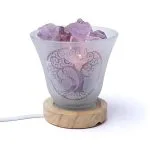 Edelsteenlamp levensboom met snoer en LED lamp - 12 cm x 12 cm - Afbeelding 2