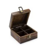 Mango Gesneden Theedoos (4 vakken) - 15 cm x 15 cm x 8 cm - Afbeelding 2