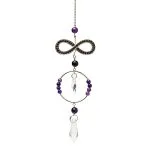 Suncatcher infinity met amethist en kristal - ± 31 cm