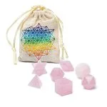 Rozenkwarts heilige geometrie set 7-delig – ± 2 cm