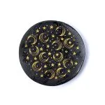 Gegraveerde mineraalschijf zwarte toermalijn maan en sterren -  5,5 cm x 1 cm - Afbeelding 2