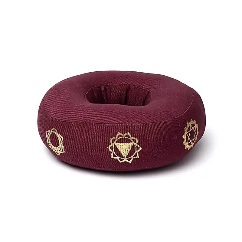 8342 Klankschaalkussen 7 chakra’s aubergine M - 17 cm x 6 cm - Afbeelding 1